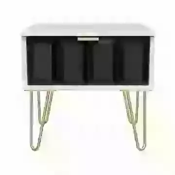 Cubik 1 Drawer Bedside Chest Gold Legs Choice Of 9 Colours